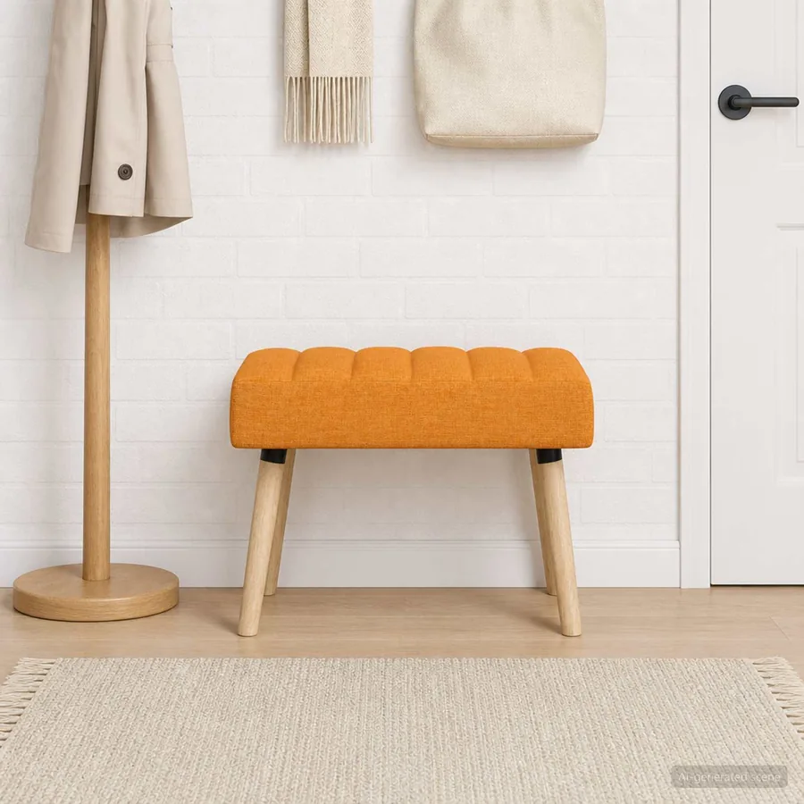 Banc capitonné canal Jaune foncé 60 x 40 x 45 cm Tissu