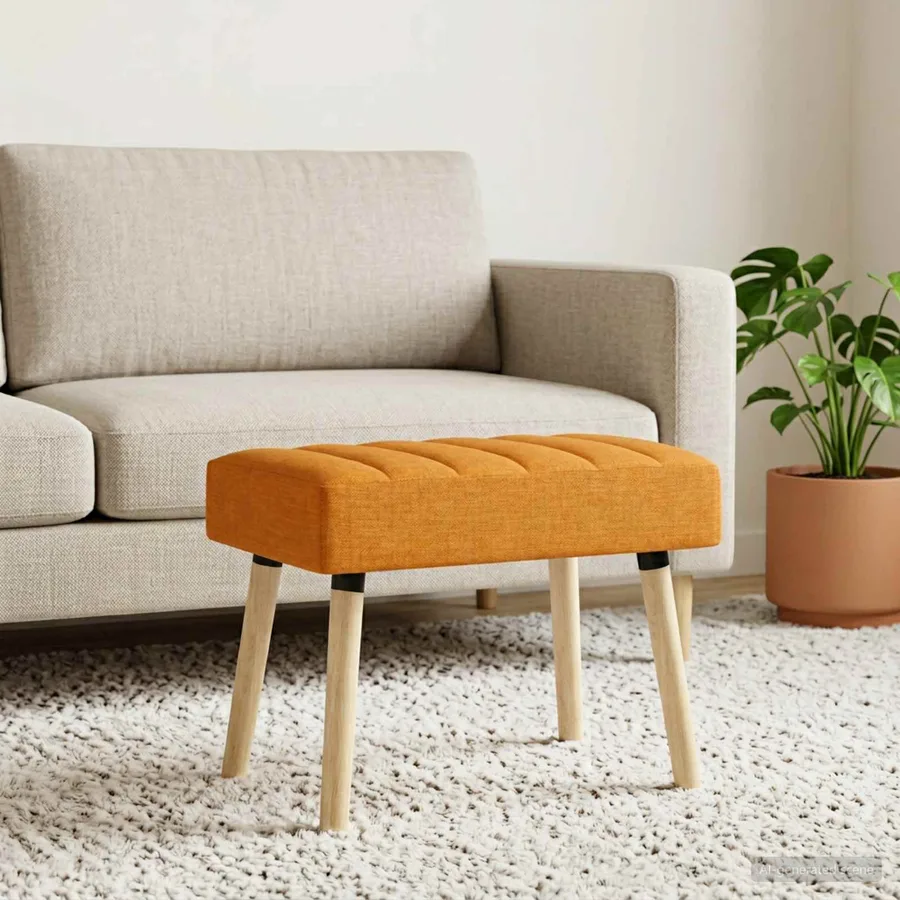 Banc capitonné canal Jaune foncé 60 x 40 x 45 cm Tissu - 3