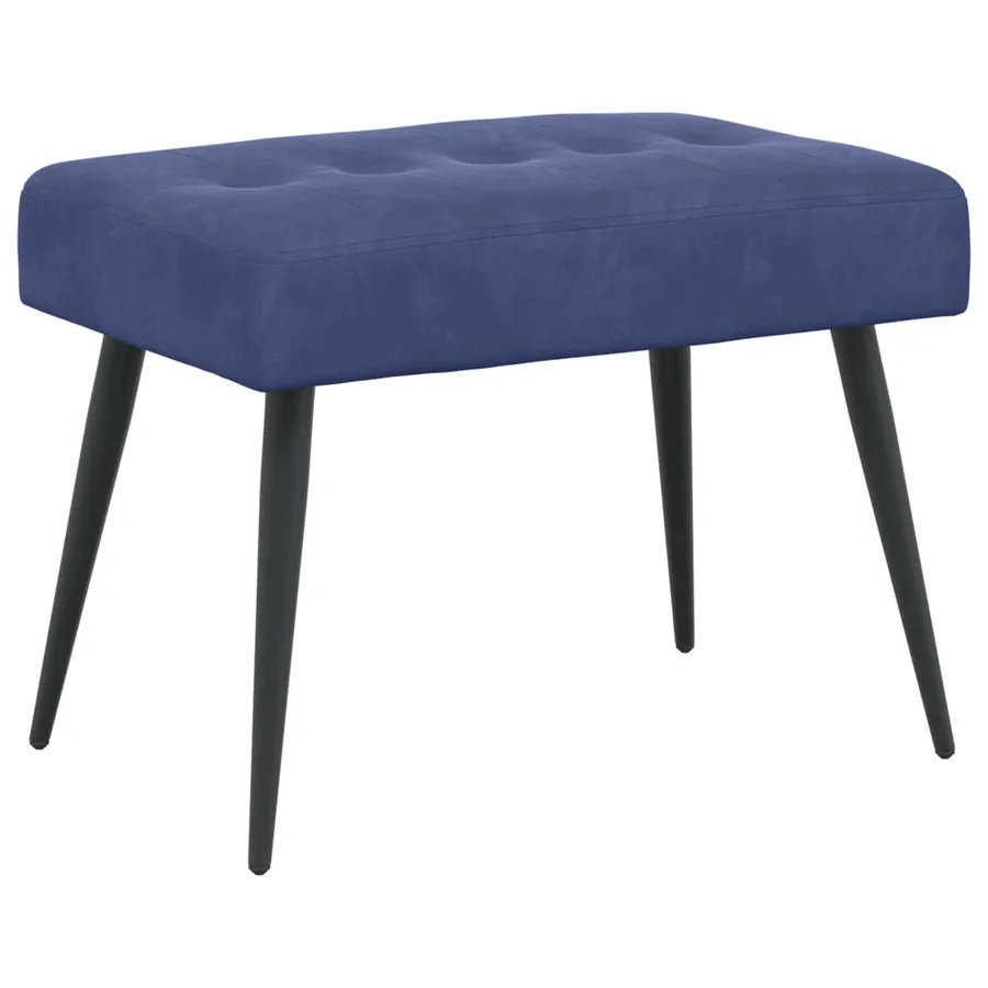 Banc avec capitonnage bouton Bleu police 60 x 40 x 45 cm - 2
