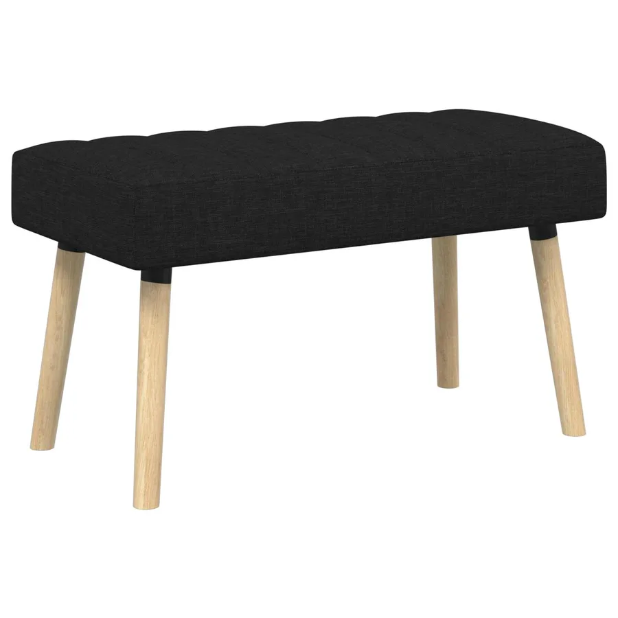 Banc capitonné canal Noir 80 x 40 x 46 cm Tissu - 2