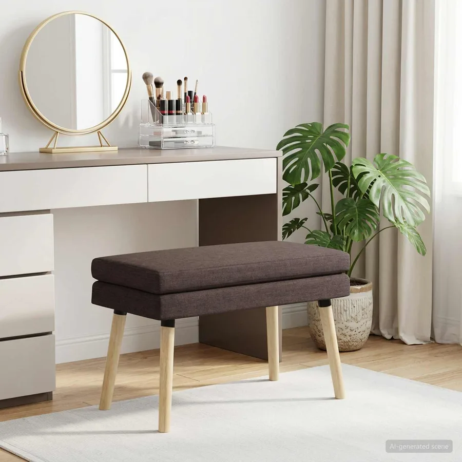 Banc à double couche Marron foncé 80 x 40 x 47 cm Tissu - 3