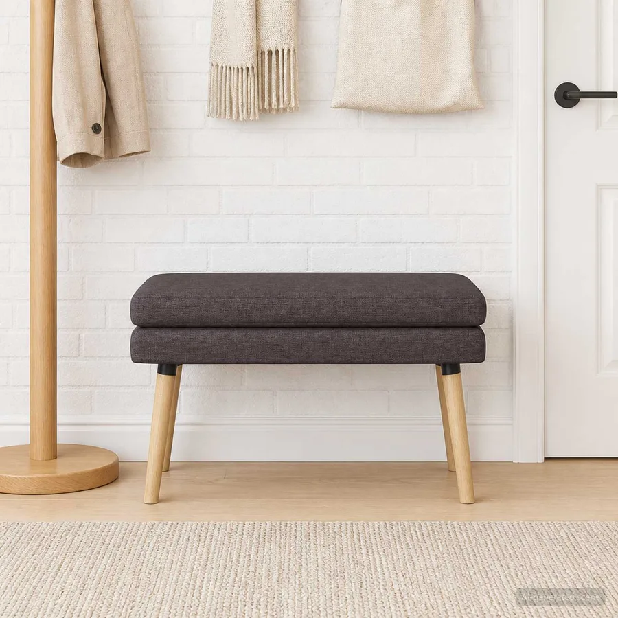 Banc à double couche Marron foncé 80 x 40 x 47 cm Tissu - 4