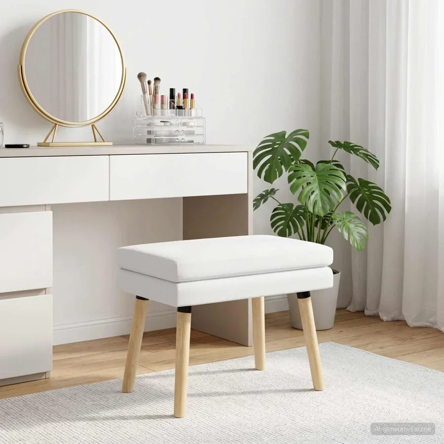 Banc à double couche Blanc 60 x 40 x 46 cm Tissu