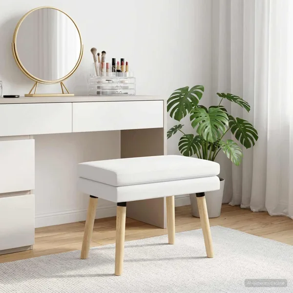 Banc à double couche Blanc 60 x 40 x 46 cm Tissu