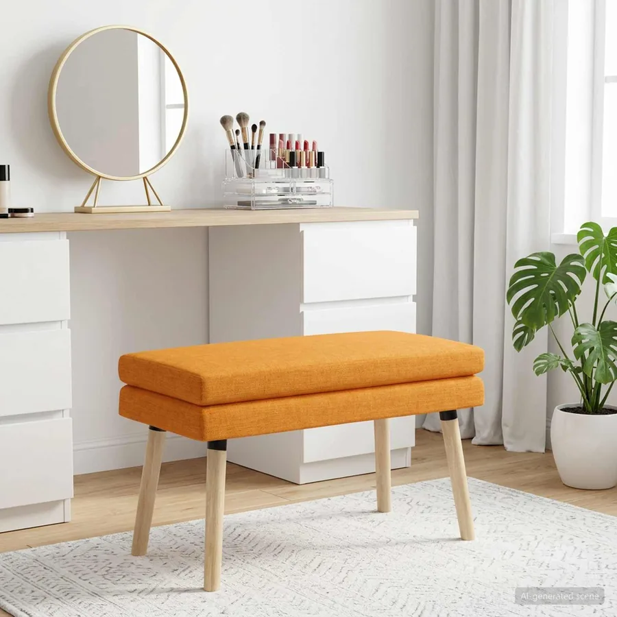 Banc à double couche Jaune foncé 80 x 40 x 47 cm Tissu