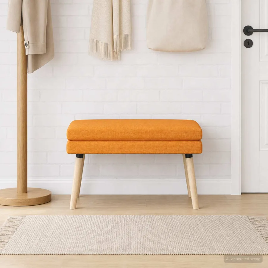 Banc à double couche Jaune foncé 80 x 40 x 47 cm Tissu - 3