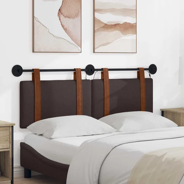 Tête de lit suspendue Avec lumière LED Marron foncé PU antique