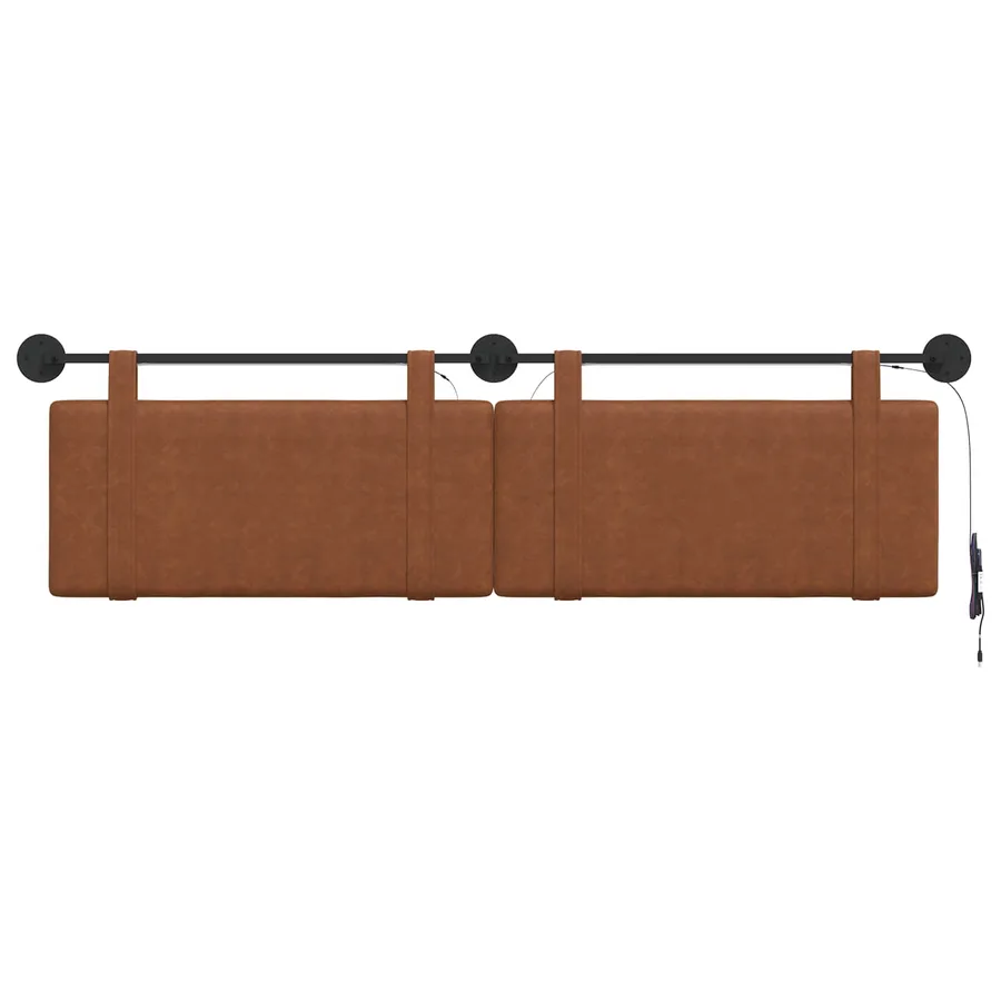 Tête de lit suspendue Avec lumière LED Marron PU antique - 6