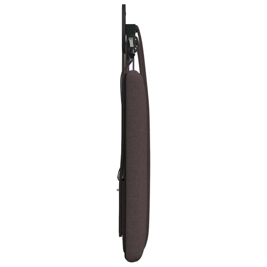 Tête de lit suspendue Avec lumière LED Marron foncé Tissu - 7
