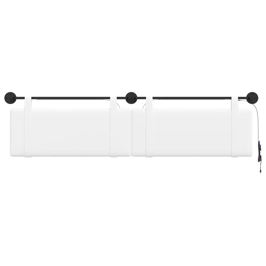 Tête de lit suspendue Avec lumière LED Blanc Tissu - 6
