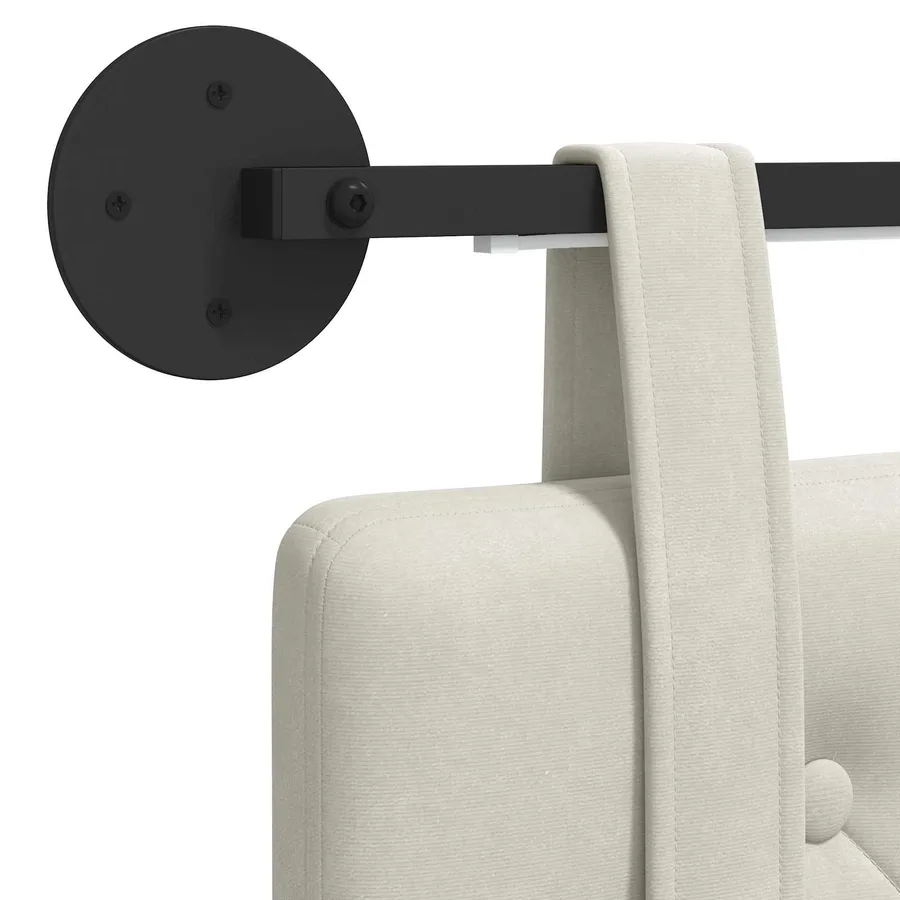 Tête de lit suspendue Avec lumière LED Crème Velours - 8