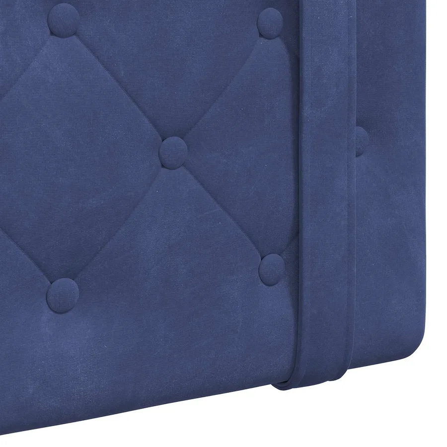 Tête de lit suspendue Avec lumière LED Bleu police Velours - 9