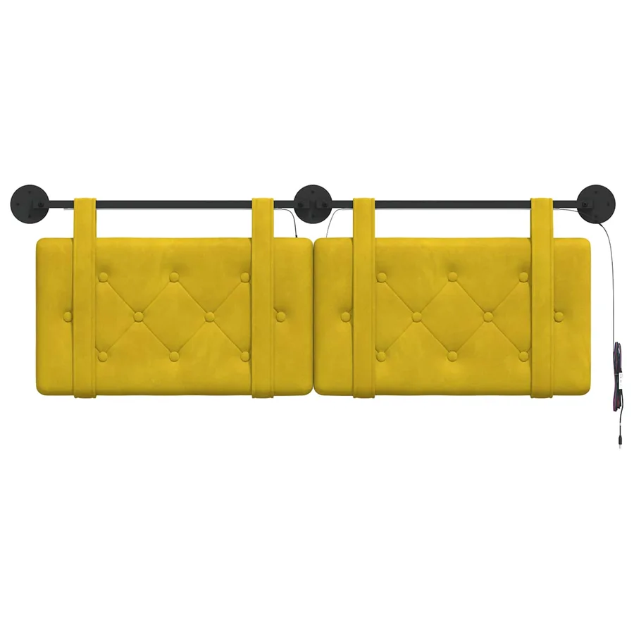 Tête de lit suspendue Avec lumière LED Jaune Velours - 6