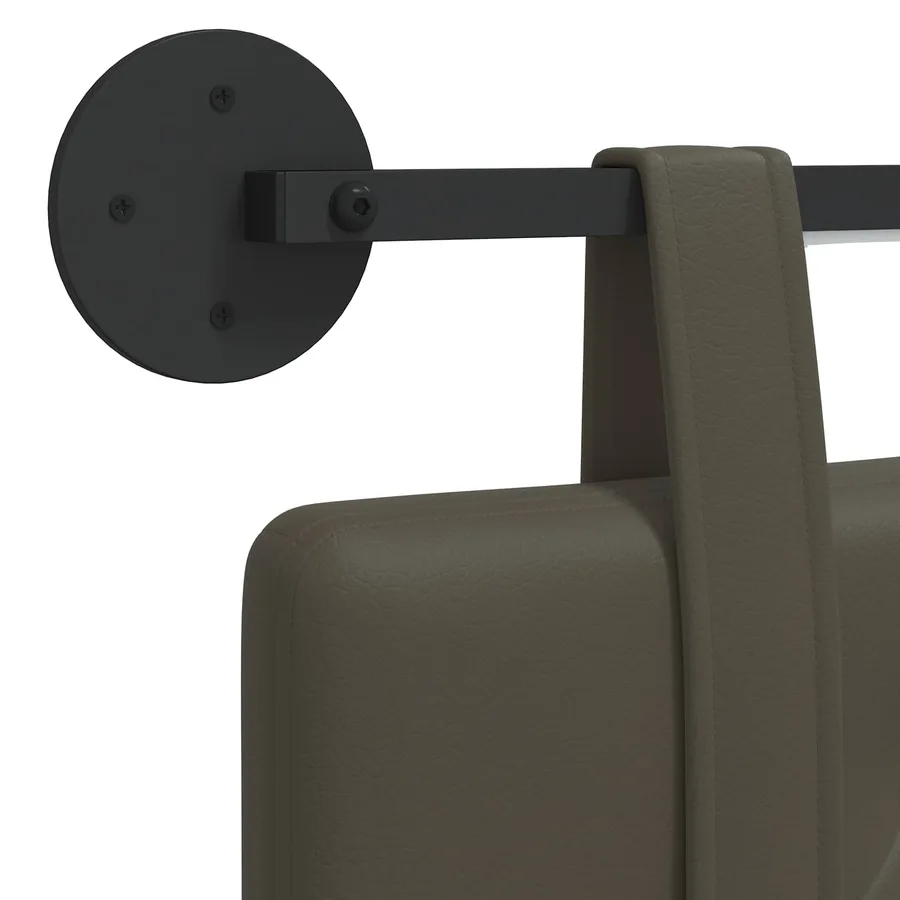 Tête de lit suspendue Avec lumière LED Gris Simili cuir - 8