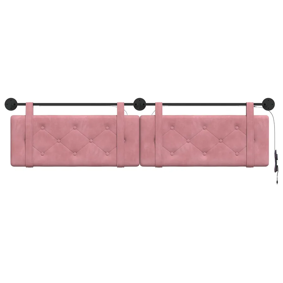 Tête de lit suspendue Avec lumière LED Rose Velours - 6