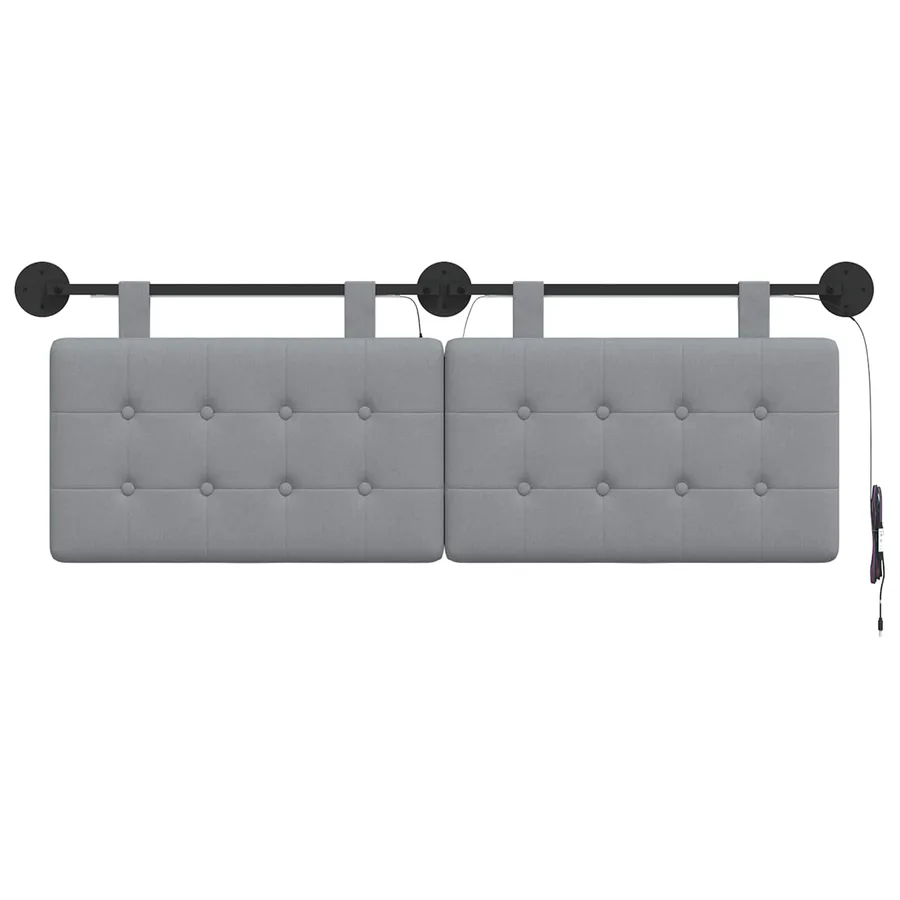 Tête de lit suspendue Avec lumière LED Gris clair Tissu - 6