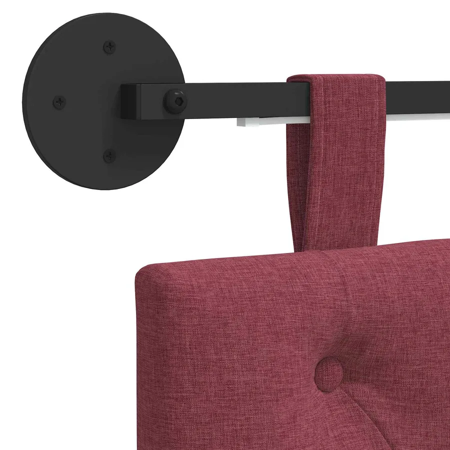 Tête de lit suspendue Avec lumière LED Bordeaux Tissu - 8