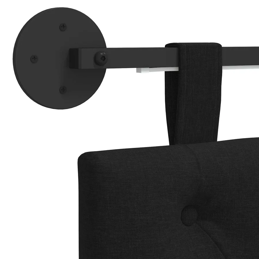 Tête de lit suspendue Avec lumière LED Noir Tissu - 10