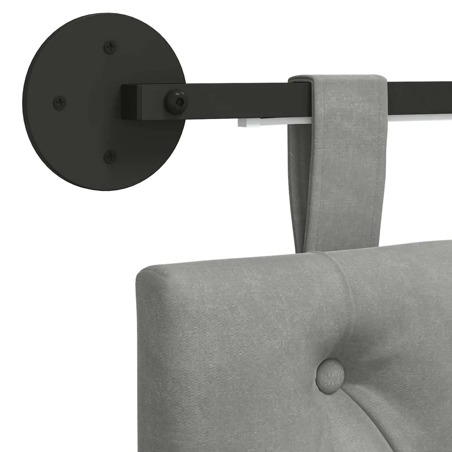Tête de lit suspendue Avec lumière LED Gris clair Velours - 10
