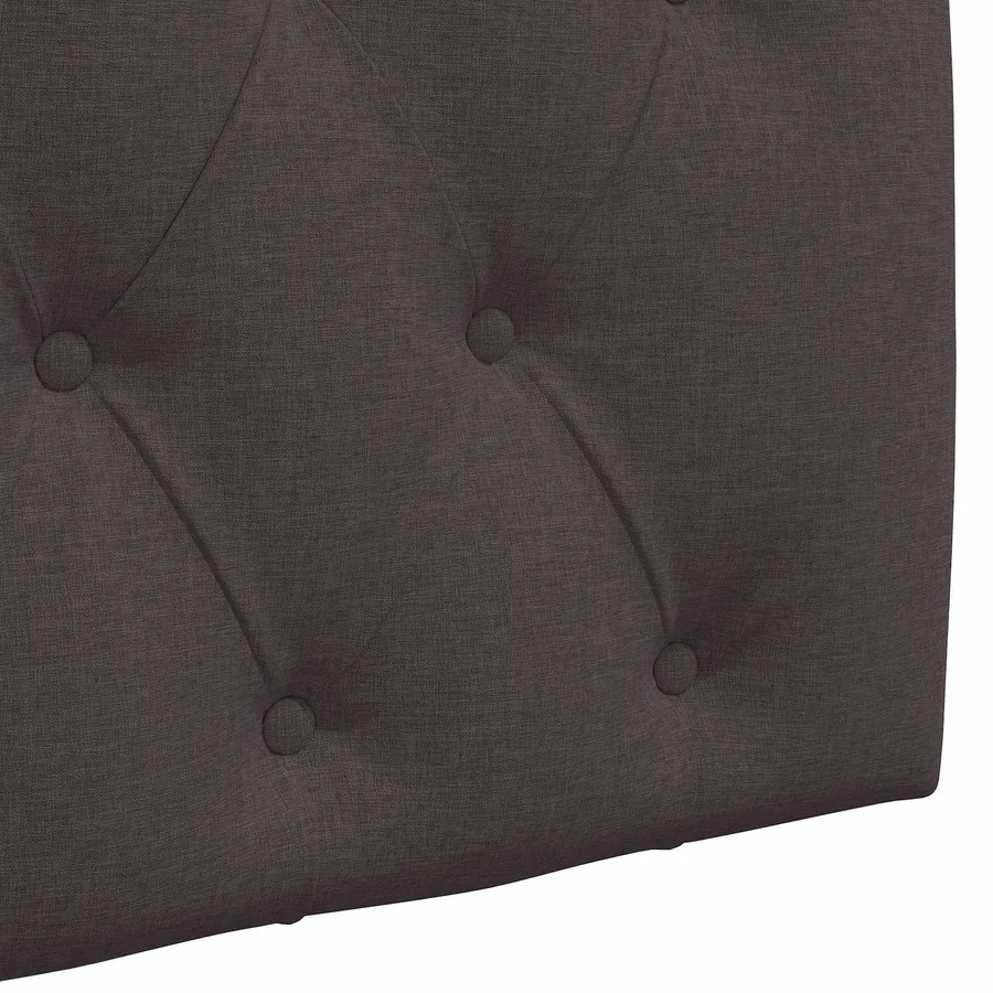 Tête de lit suspendue Avec lumière LED Marron foncé Tissu - 9