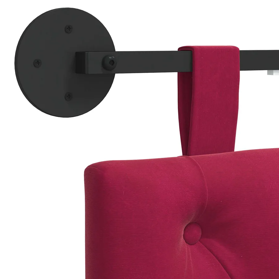 Tête de lit suspendue Avec lumière LED Bordeaux Velours - 8