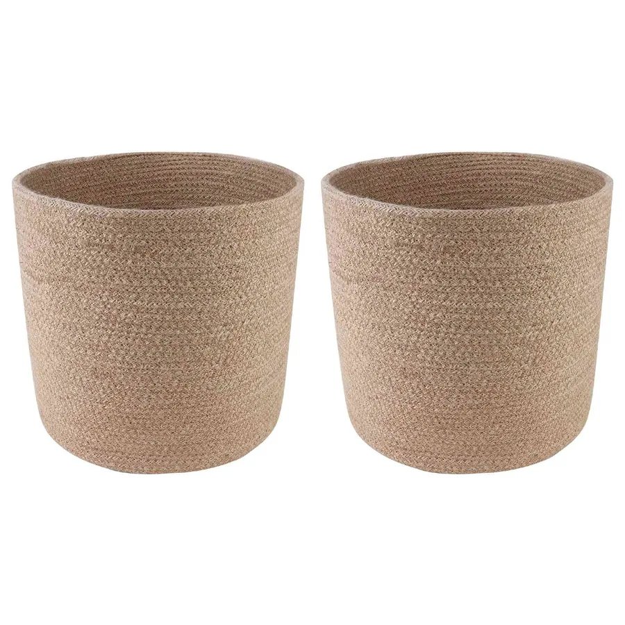 Ensemble de Pots à Plantes 2 pcs Naturel Ø 28 x 28 cm