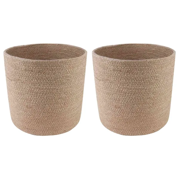 Ensemble de Pots à Plantes 2 pcs Naturel Ø 28 x 28 cm