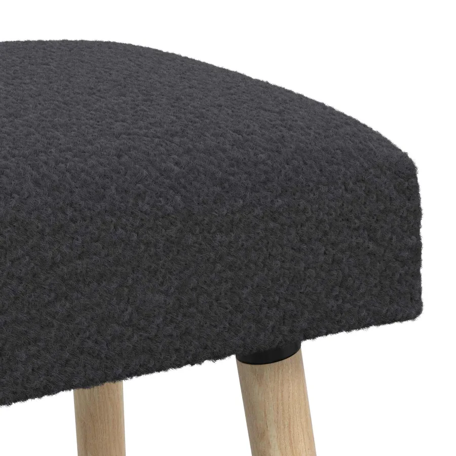 banc Uni Gris foncé 60 x 40 x 45 cm Bouclé - 6