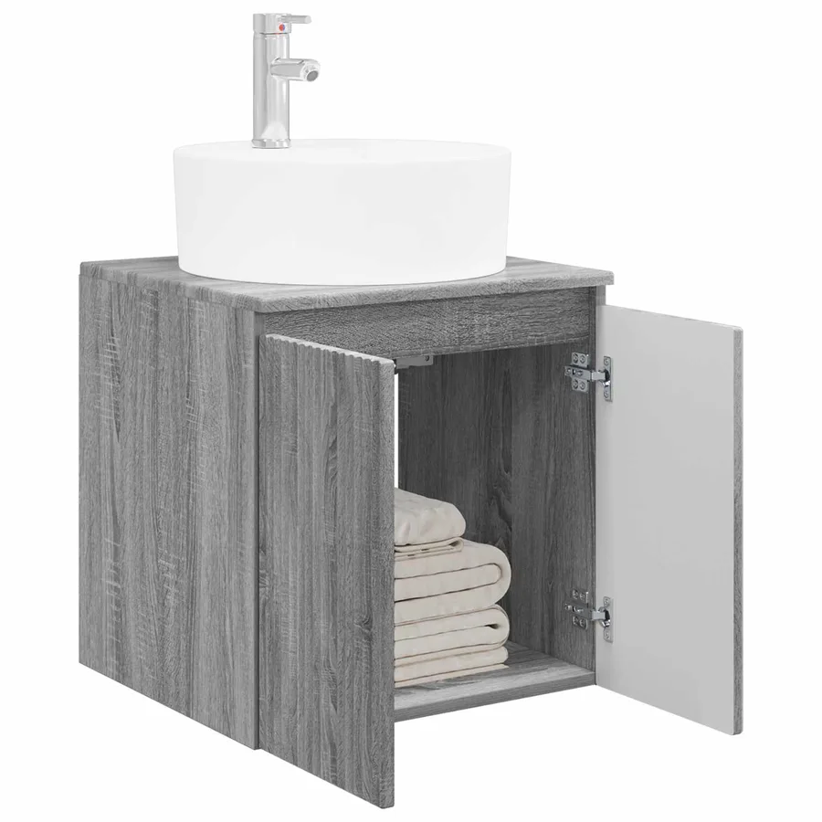 Vanité de lavabo mural Sonoma gris 49,5 x 44,5 x 65 cm - 3