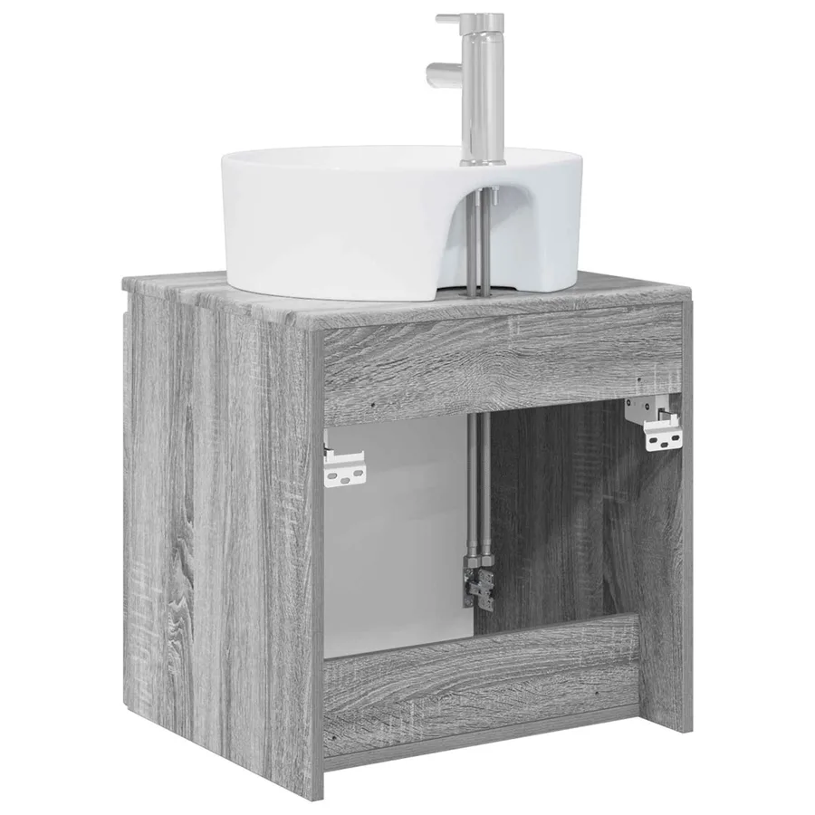 Vanité de lavabo mural Sonoma gris 49,5 x 44,5 x 65 cm - 5