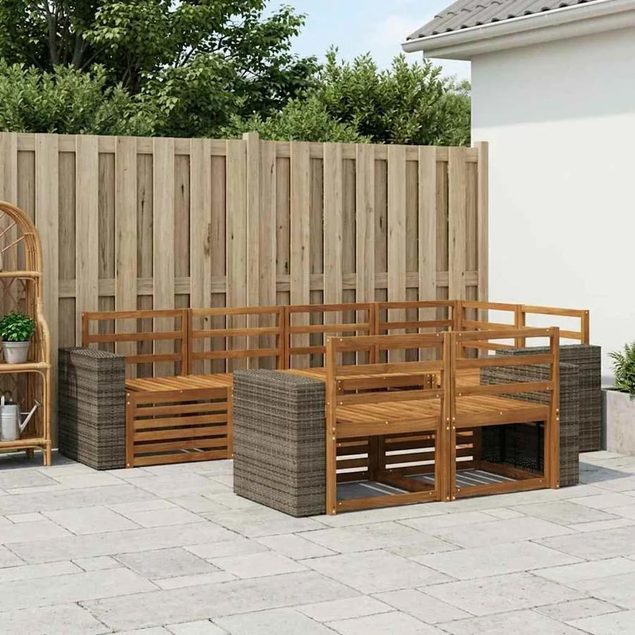Ensemble de canapé d'angle 7 pcs Naturel