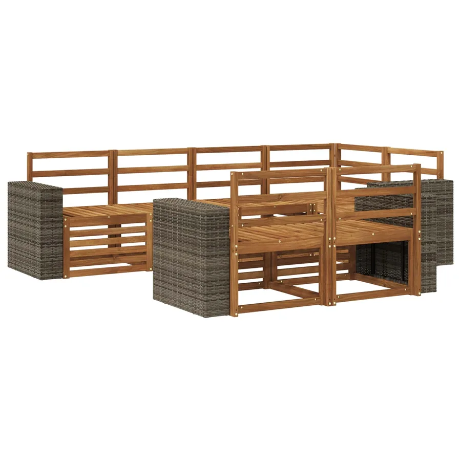 Ensemble de canapé d'angle 7 pcs Naturel - 2