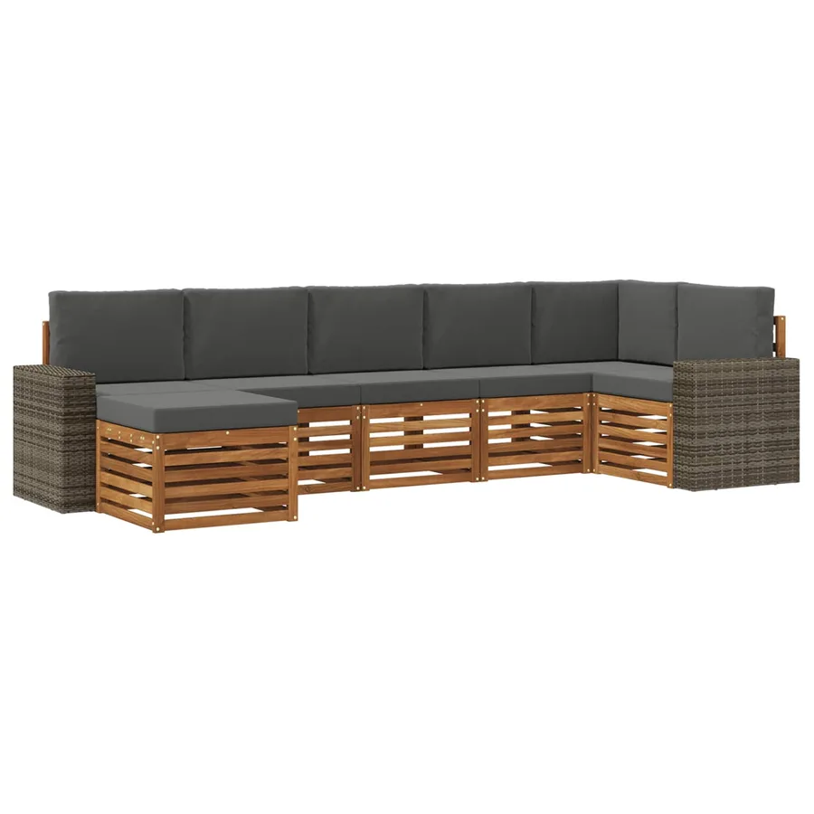 Ensemble de canapé d'angle 7 pcs Naturel et Anthracite - 2