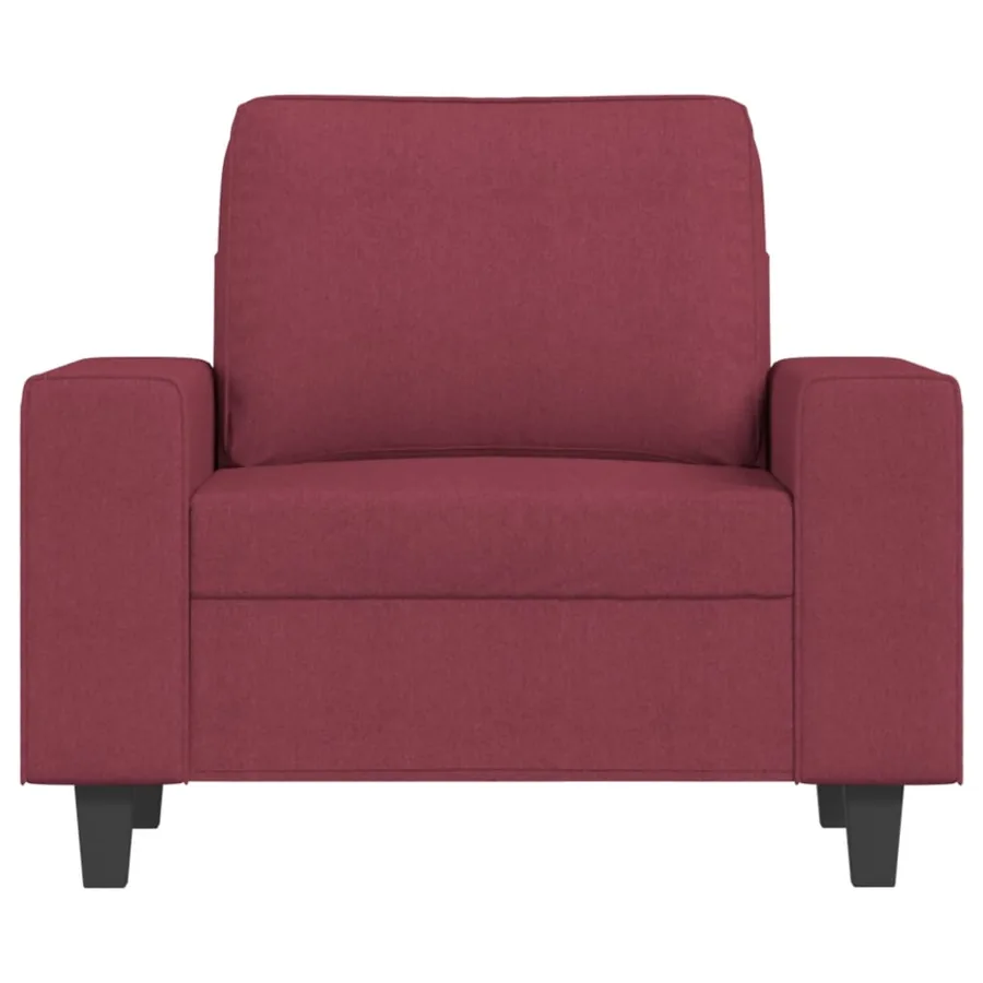Fauteuil Rouge bordeaux 60 cm Tissu - 3