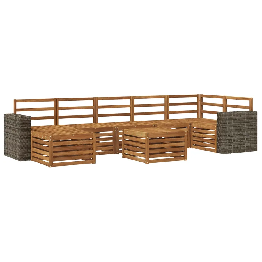 Ensemble de canapés d'extérieur 8 pcs Naturel - 2
