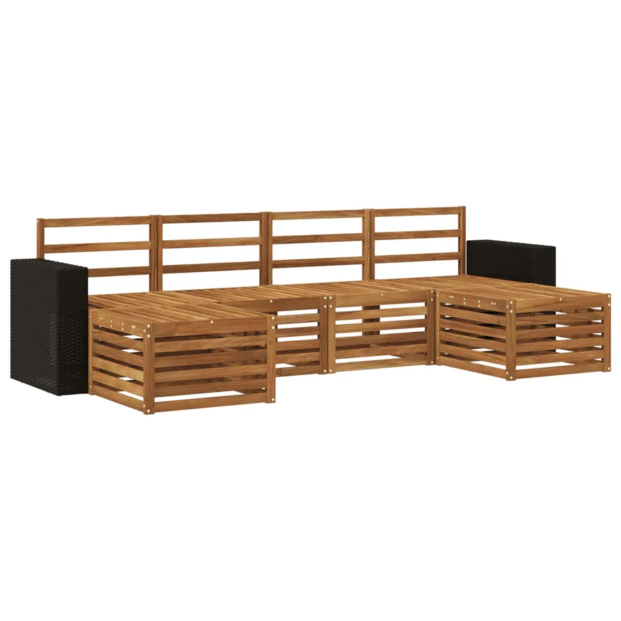 Ensembles de canapés 6 pcs Naturel Bois d'Acacia Massif - 2