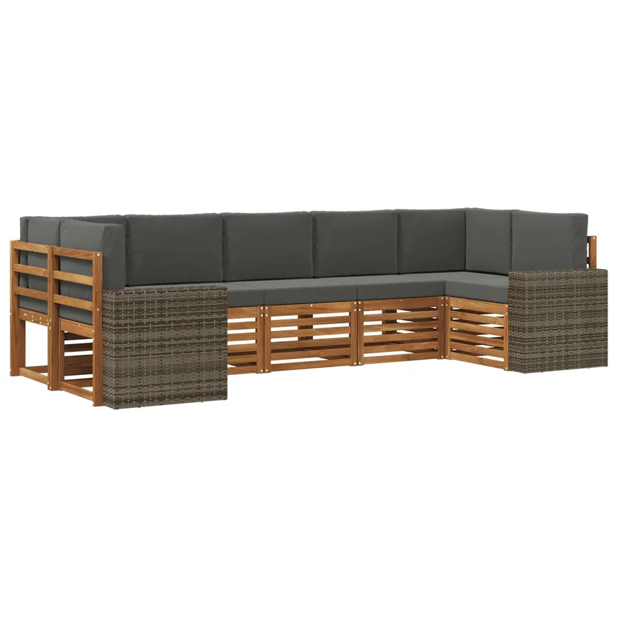 Ensemble de canapé d'angle 7 pcs Naturel et Anthracite - 2