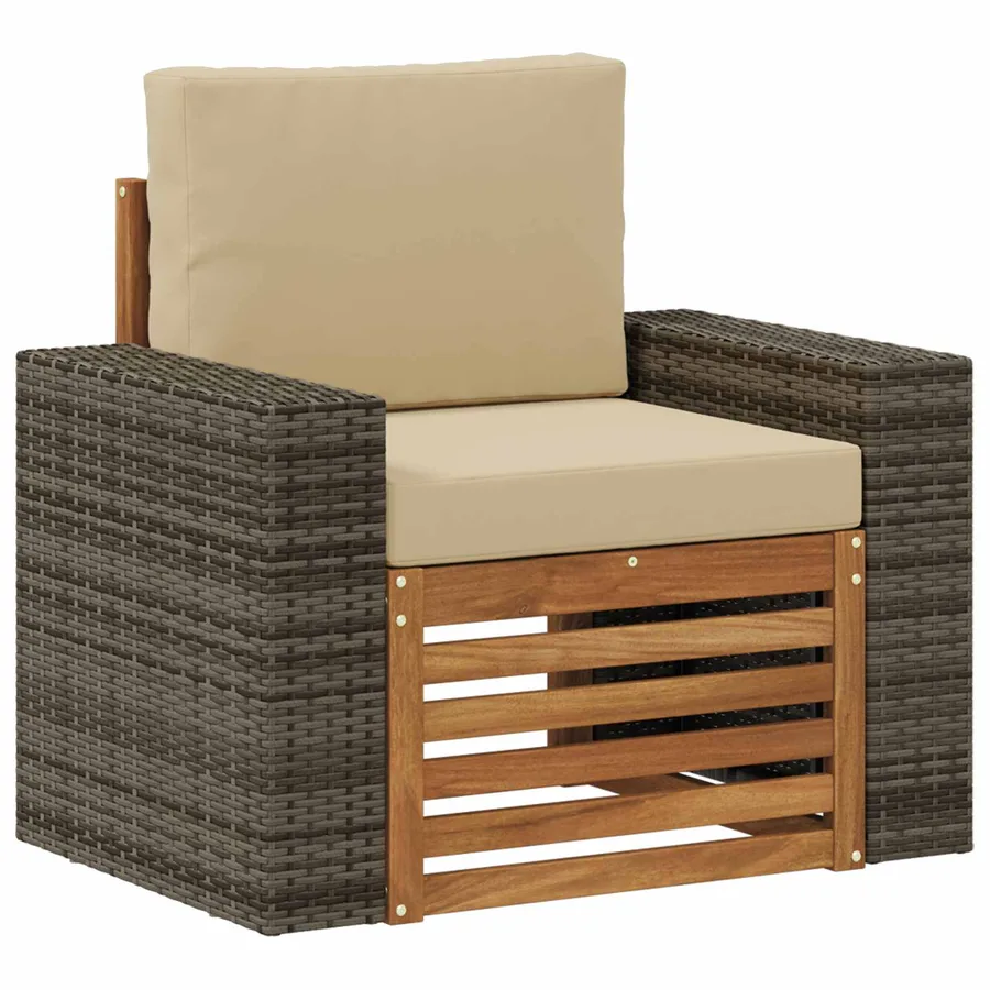 Sofa de milieu extérieur Bois d'Acacia Massif Naturel - 2