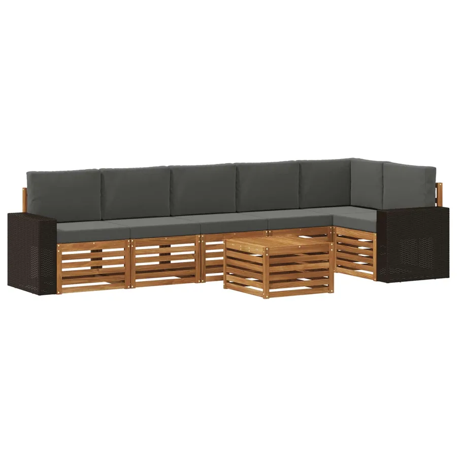 Ensemble de canapé d'angle 7 pcs Naturel et Anthracite - 2