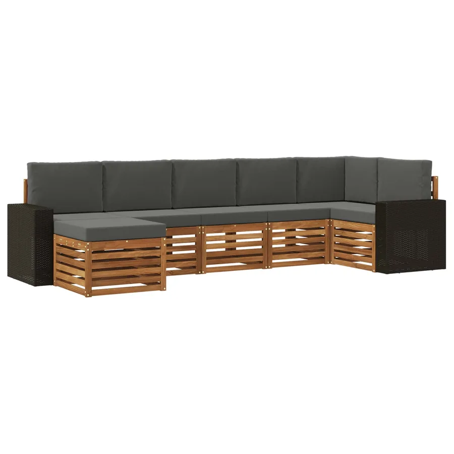 Ensemble de canapé d'angle 7 pcs Naturel et Anthracite - 2