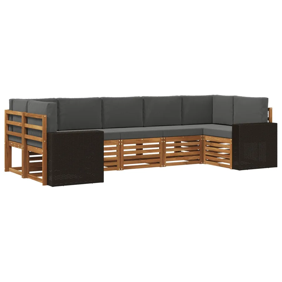 Ensemble de canapé d'angle 7 pcs Naturel et Anthracite - 2