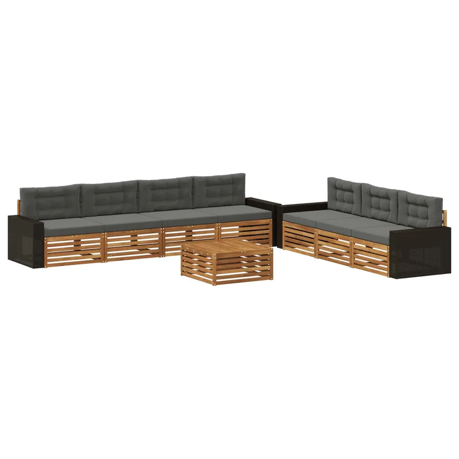 Ensemble de canapés d'extérieur 8 pcs Naturel et Anthracite - 2