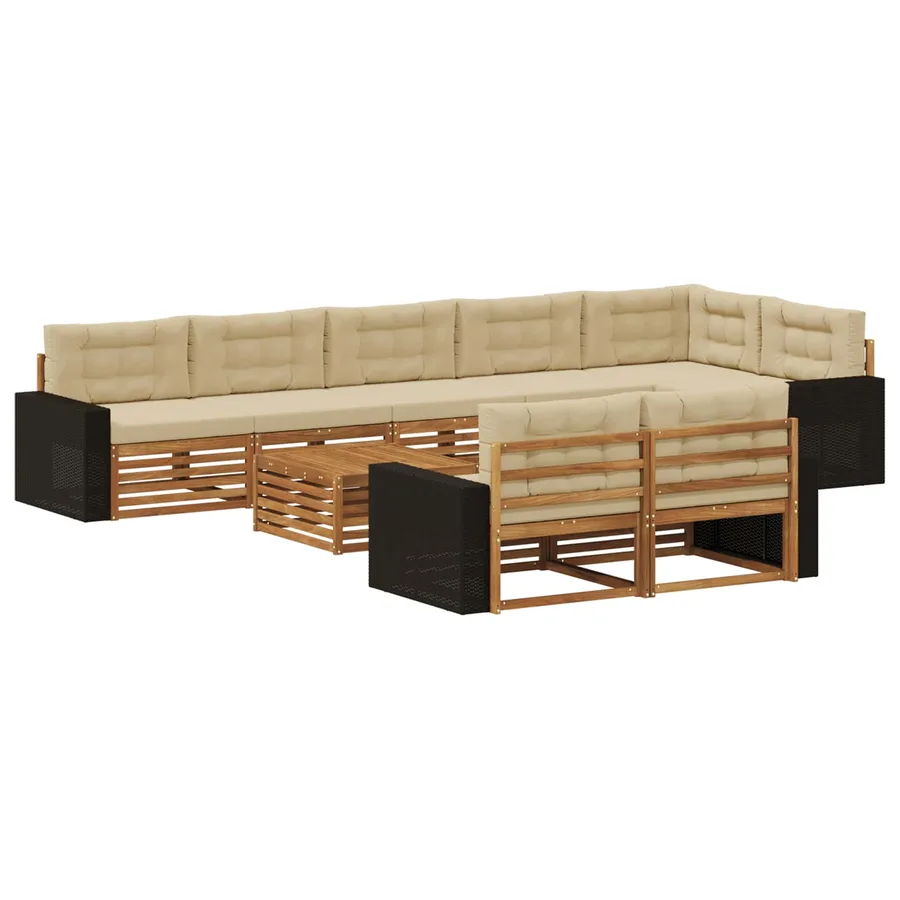 Ensemble de canapés d'extérieur avec coussin 9 pcs - 2