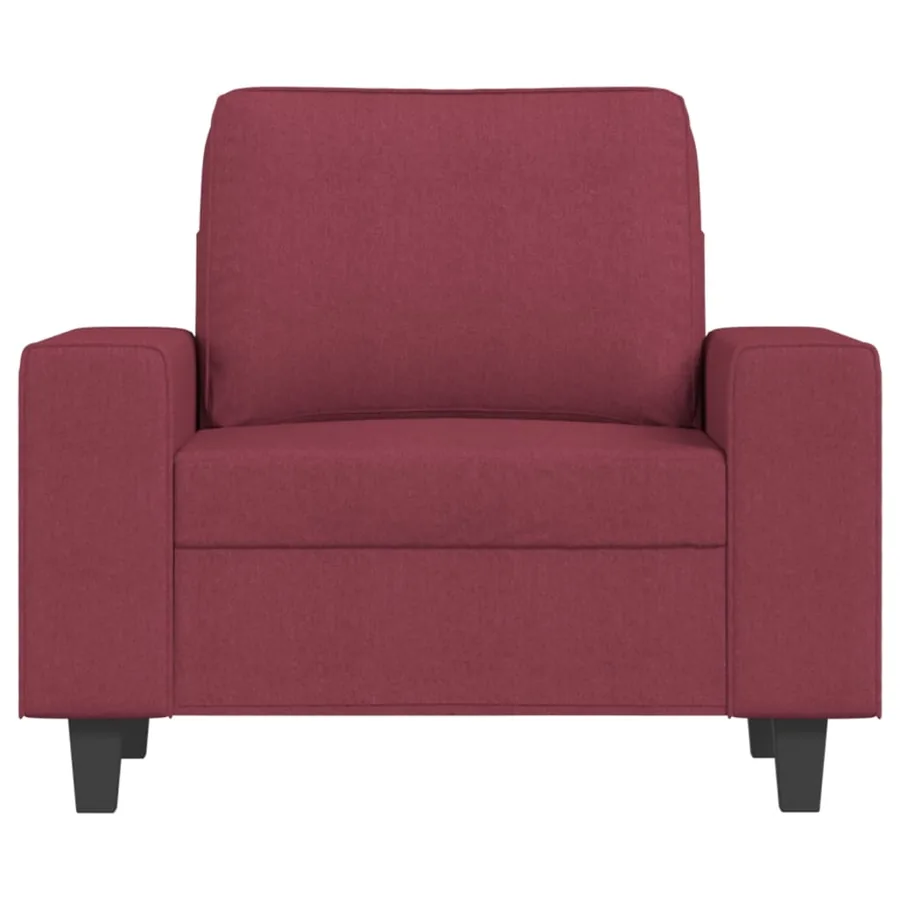 Fauteuil avec repose-pied Rouge bordeaux 60 cm Tissu - 4