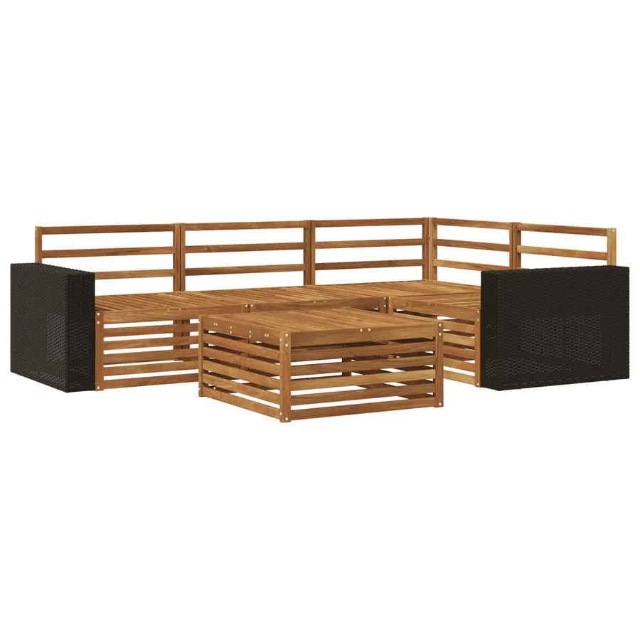 Ensemble de canapés d'extérieur 5 pcs Naturel 79 x 79 x 37 cm - 2