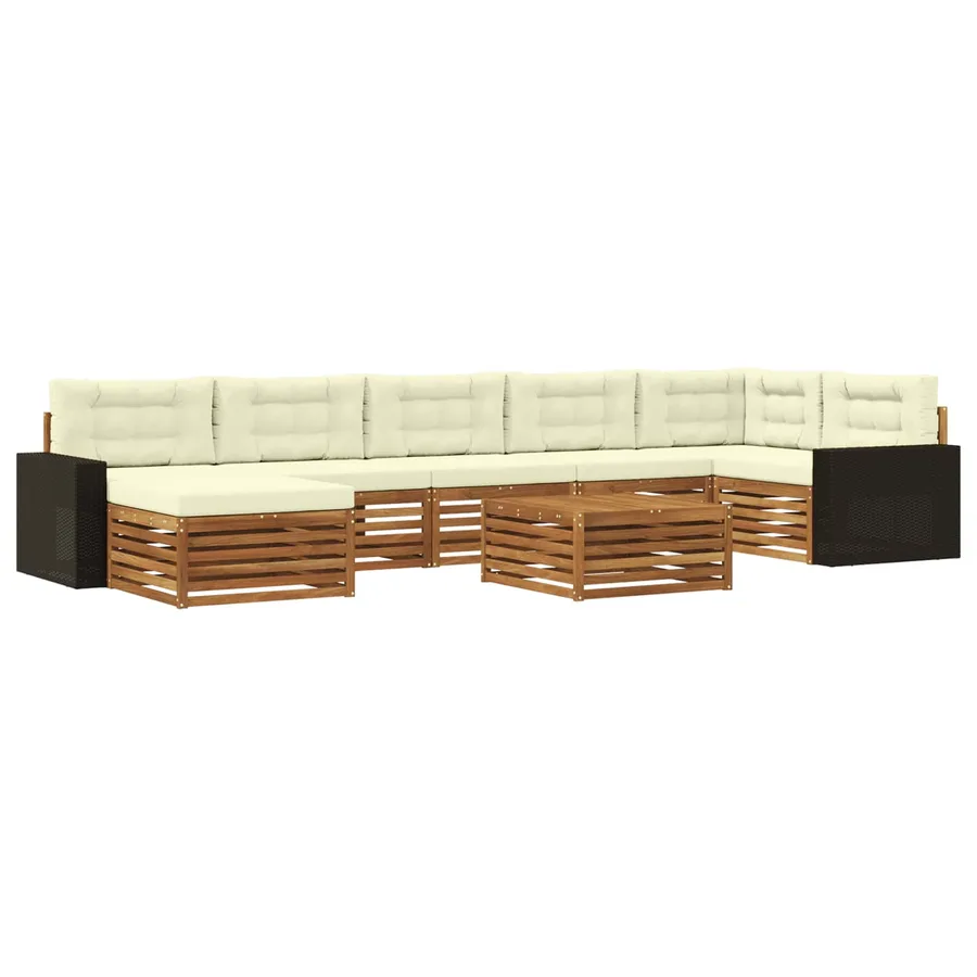 Ensemble de canapés d'extérieur 8 pcs Naturel et Crème - 2
