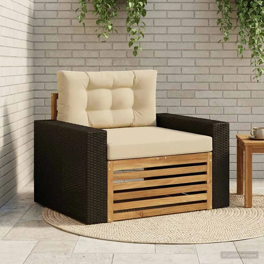 Sofa de milieu extérieur Bois d'Acacia Massif Naturel
