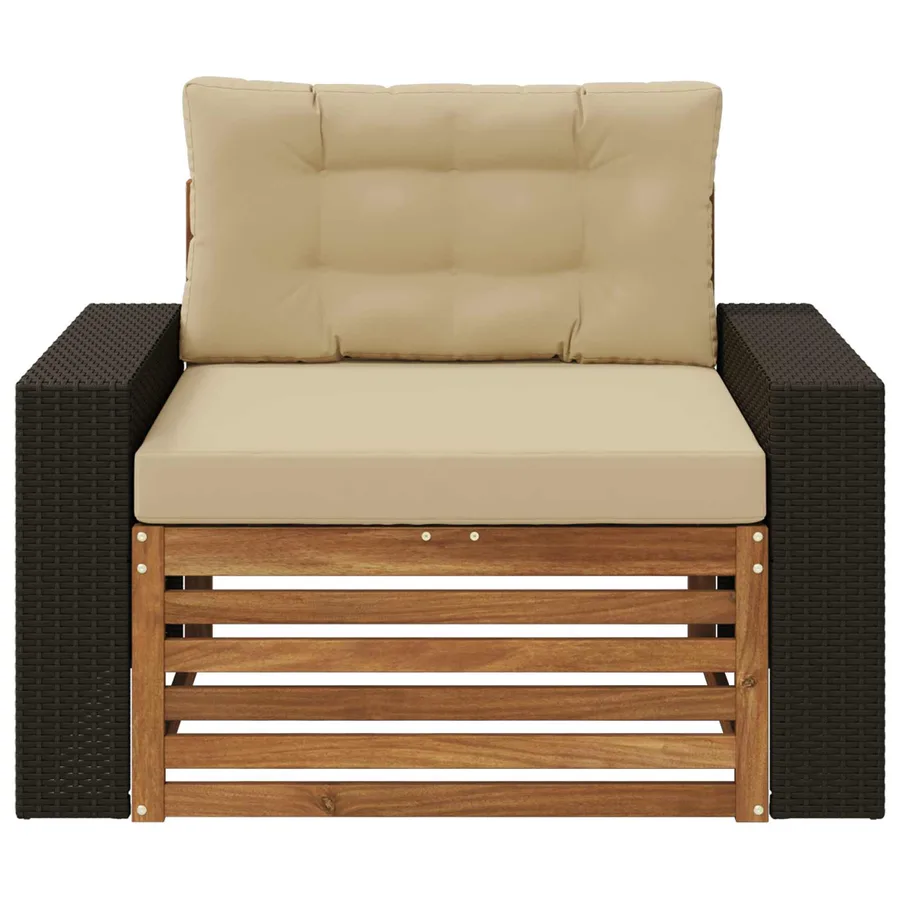 Sofa de milieu extérieur Bois d'Acacia Massif Naturel - 3