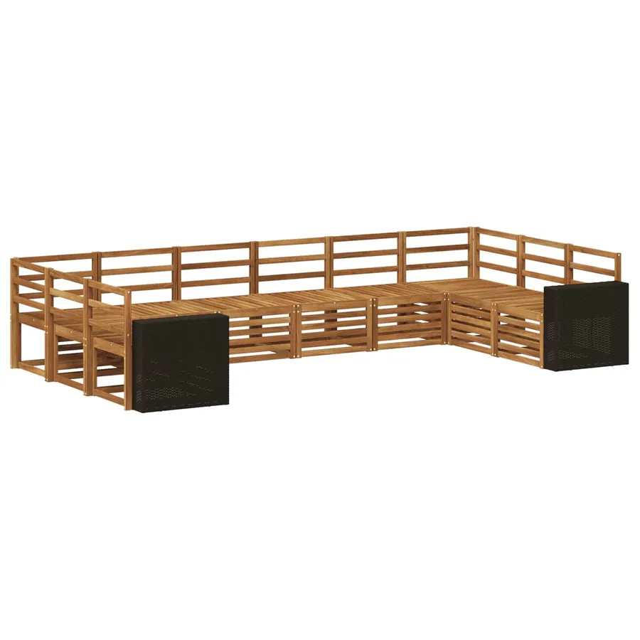 Ensemble de canapé d'angle 10 pcs Naturel Bois d'Acacia Massif - 2