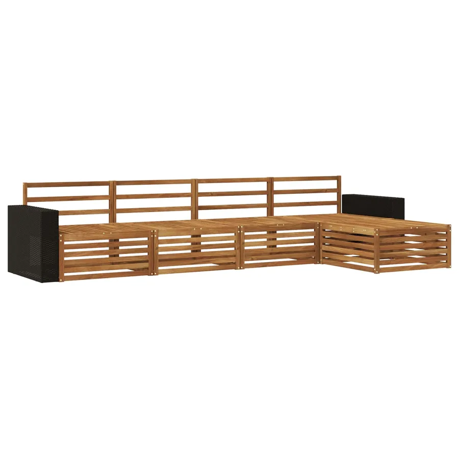 Ensemble de canapés d'extérieur 5 pcs Naturel - 2